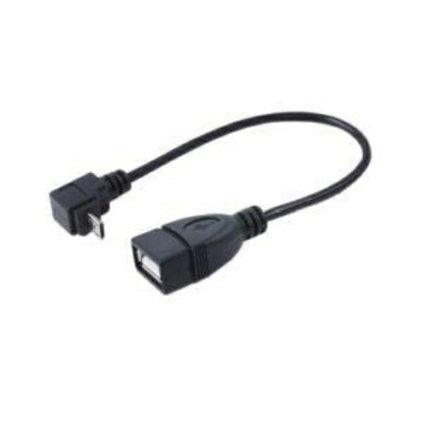 Conversion Master Smartphone HOST (OTG) Cable L-Shaped Connector Vertical 90-Degree DOWNward USB MCH-20DL