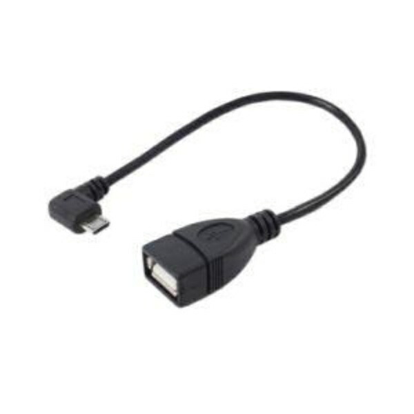 Conversion Master Smartphone HOST (OTG) Cable L-Shaped Connector Horizontal 90° LEFTward USB MCH-20LL