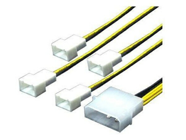 Conversion Master Peripheral (4-Pin Large) → FAN Power (3-Pin) Conversion 4-Way Splitter Cable IDEP-FAN3/4