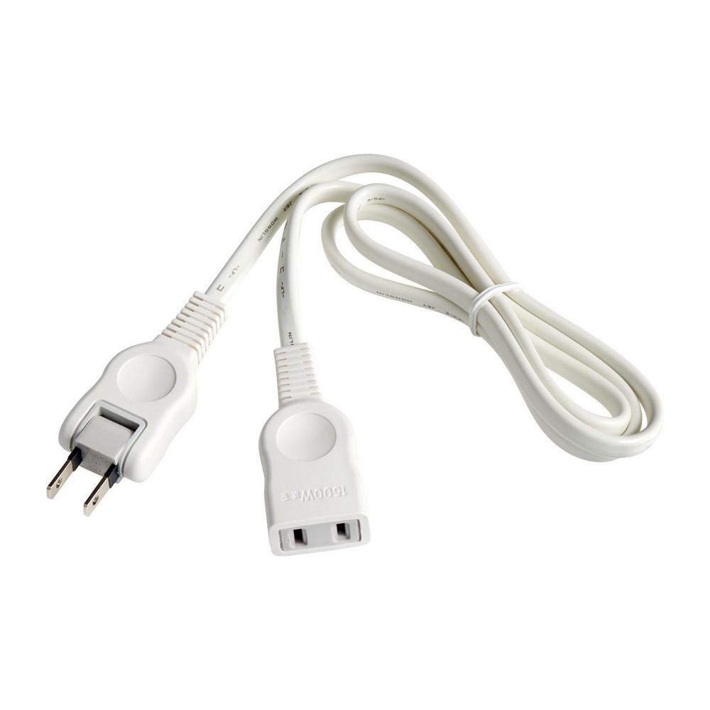 ELPA Extension Cord with Outlet, 1m, 1 Outlet, 125V 15A, Tracking-Resistant Cover, Female-Male, W-1511NB(W), White