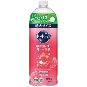 Kyukyutto Dishwashing Liquid Long-lasting foam bursts! Feel the power! Pink Grapefruit Scent Refill 700ml