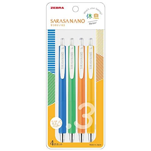 Zebra Gel Ballpoint Pen Sarasa Nano 0.3mm 4-Color Set Rest JJH72-4C-KY