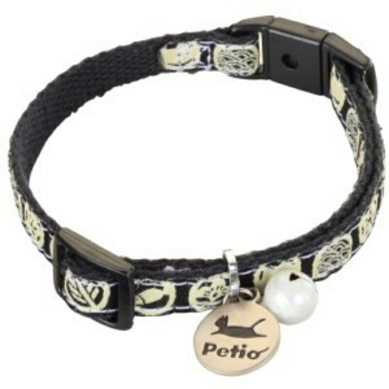 Petio Collar Cat Komachi Collar Cat Pattern Black