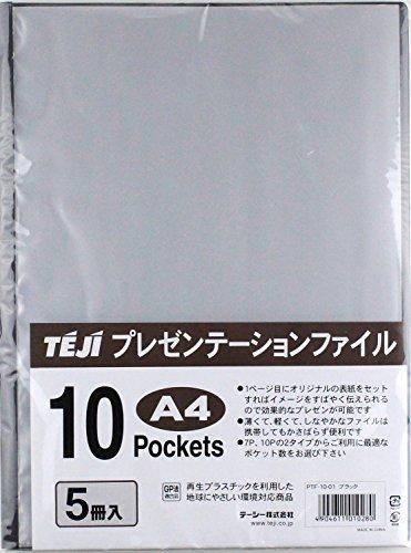 T.G. Presentation File A4 10P 5-Pack Black PTF-10-01