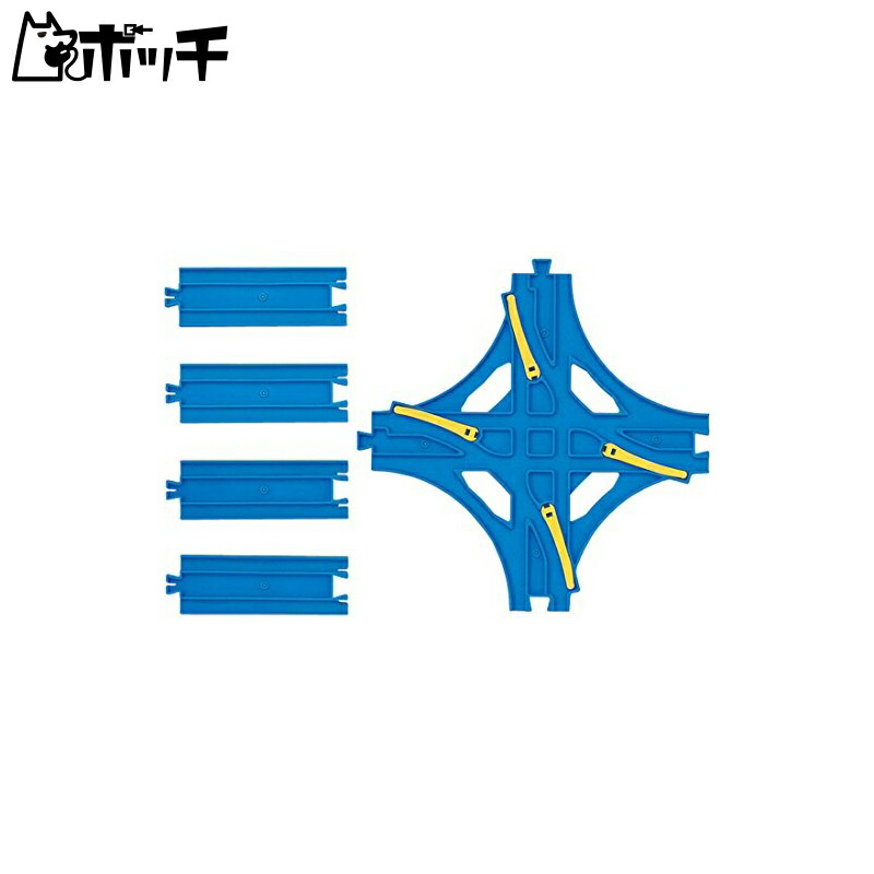 TAKARA TOMY Plarail Crossing Point Track (Includes 4 Straight Rails) R-14