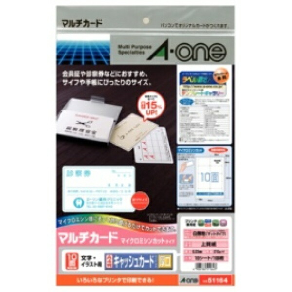 A-One Multi-Card Thick Cash Card Size 100-Sheet Capacity 51164
