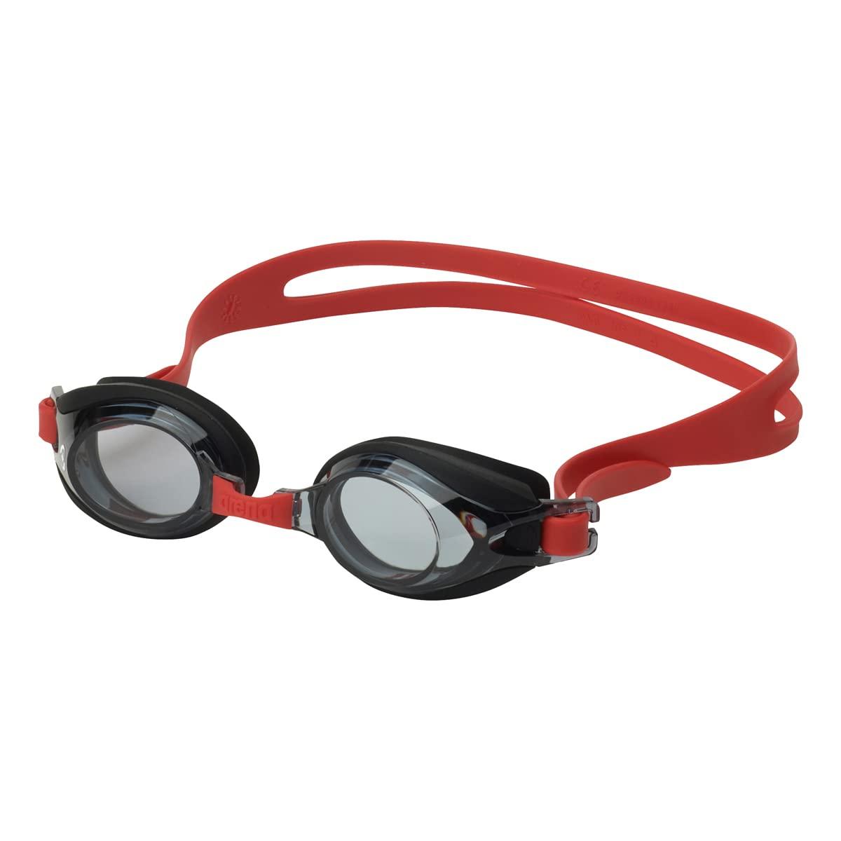 arena Junior Swimming Goggles  Black × Smoke × Red (SMK)  One Size  Anti-Fog (Lion Function)  Anti-Fog Feature  Anti-Slip Design  AGL-4100J