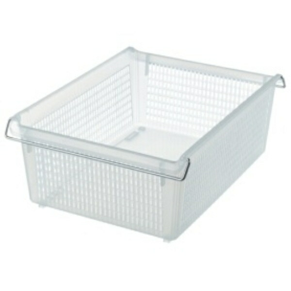 ITOCHU Retail Link Stackable Tray with Metal Handle, Deep Small, Natural, 1 Piece