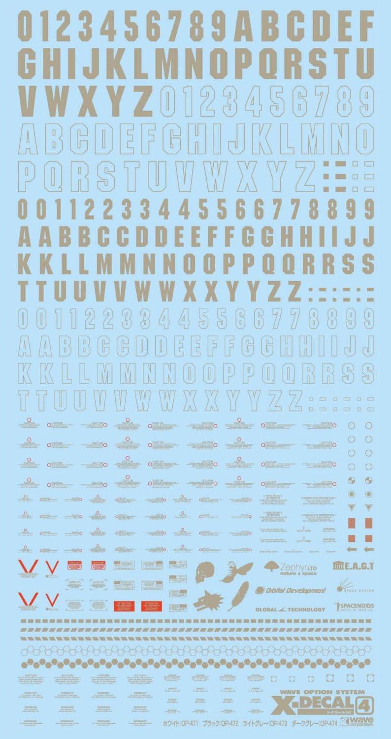 Wave Option System Series X Decal 4 (Light Gray) Plastic Model Decal OP-473