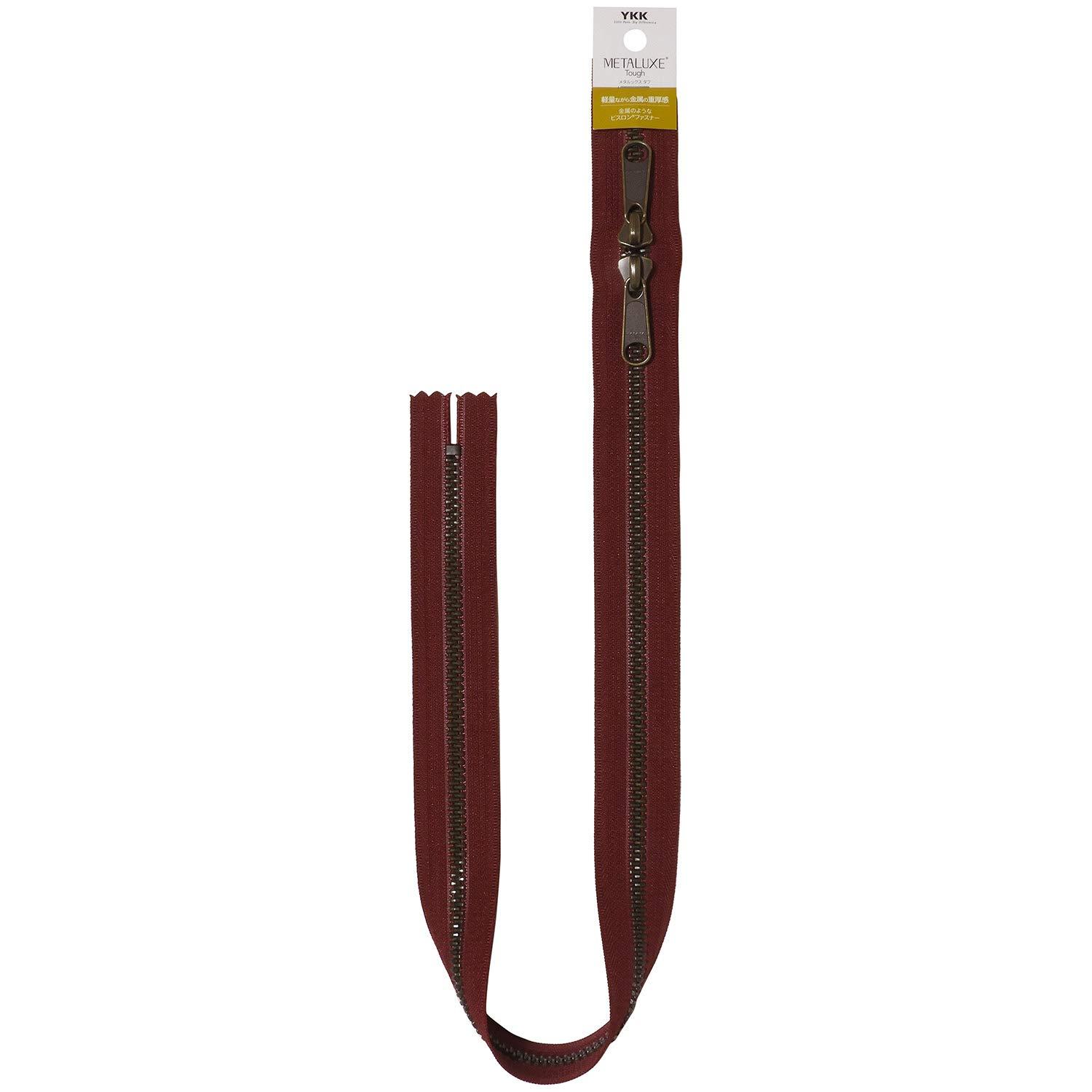YKK Metalook Staff Zipper Antique Gold 60cm Two-Way #527 Engine Red 5VMTAG-60SH