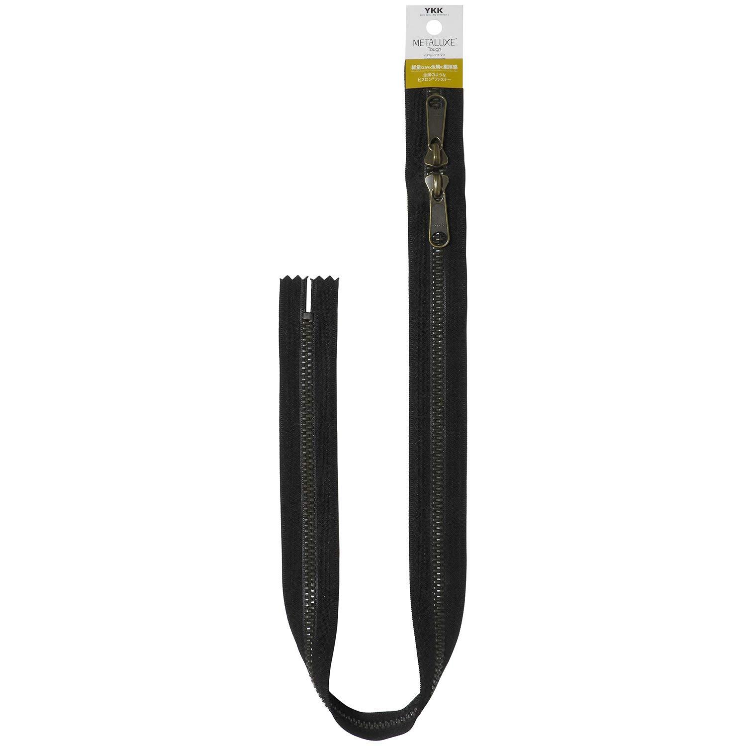 YKK Metalook Staff Zipper Antique Gold 60cm Two-Way #580 Black 5VMTAG-60SH