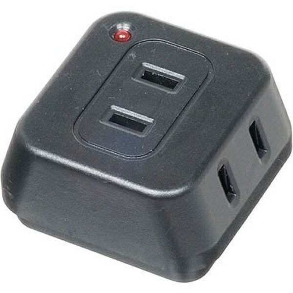 YAZAWA Triple Outlet with Surge Protector, 3 Outlets, Black Y02TK300BK YAZAWA
