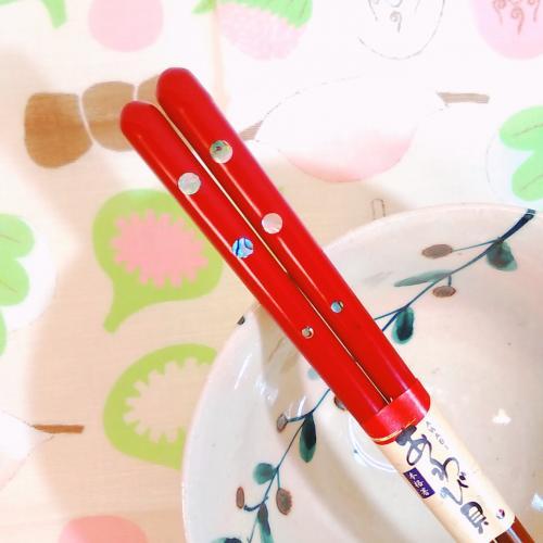 Dishwasher-Safe Chopsticks Shellwork Abalone Shell Flower Round Wooden (Natural Wood) Acrylic 20.5cm