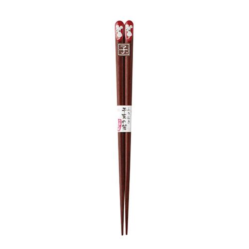 Ishida Wakasa Lacquered Chopsticks Furimuki Zodiac Chopsticks Eto no Hashi: Rat (Ne) 20.5cm Made in Japan 12902-2
