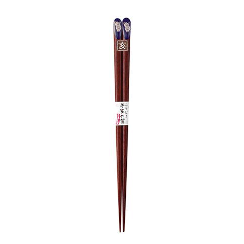 Wakasa Lacquered Chopsticks Furimuki Zodiac Chopsticks Eto no Hashi Boar (I) 23cm Made in Japan 12923-7