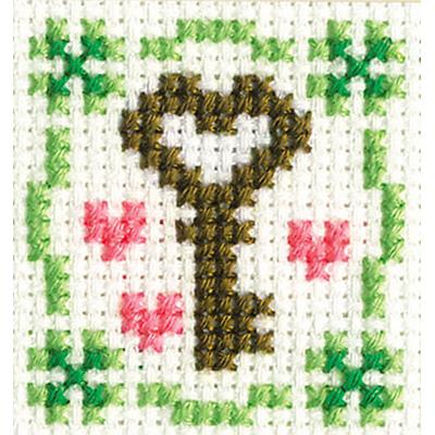 Olimpas Silk Strap Embroidery Kit Heart Key ST-22