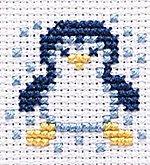 Olimpas Silk Key Ring Embroidery Kit Penguin KS-32