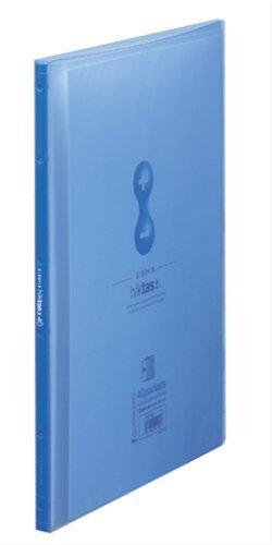 King Jim Clear File Hiktas Transparent Side-In 40-Pocket A4 Vertical Blue 7187TW-B