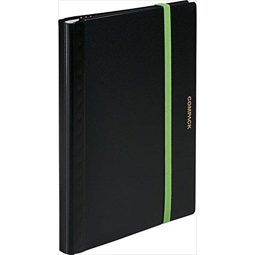 King Jim Compact 10-Pocket A4 Foldable Clear File, Black 5894H-BK