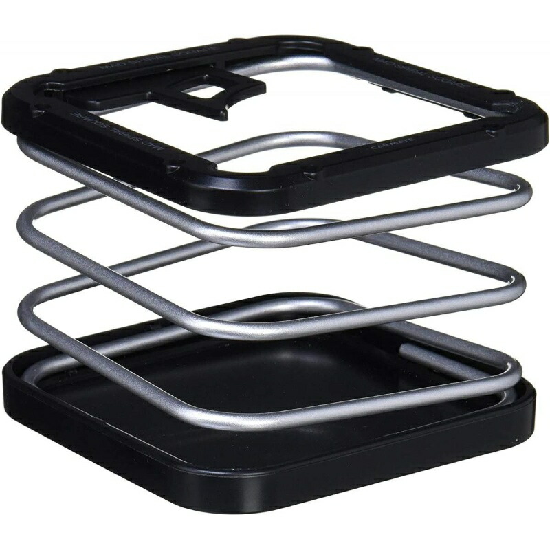 CARMATE Car Drink Holder Mud Spiral Square / Silver NZ238