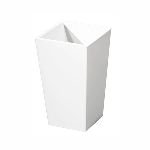 Shinki Gosei Tombo Unido Kaku Trash Can Hides Trash 5.5 Liters White Width 17 x Depth 17 x Height 28cm With Lid S-28 Made in Japan