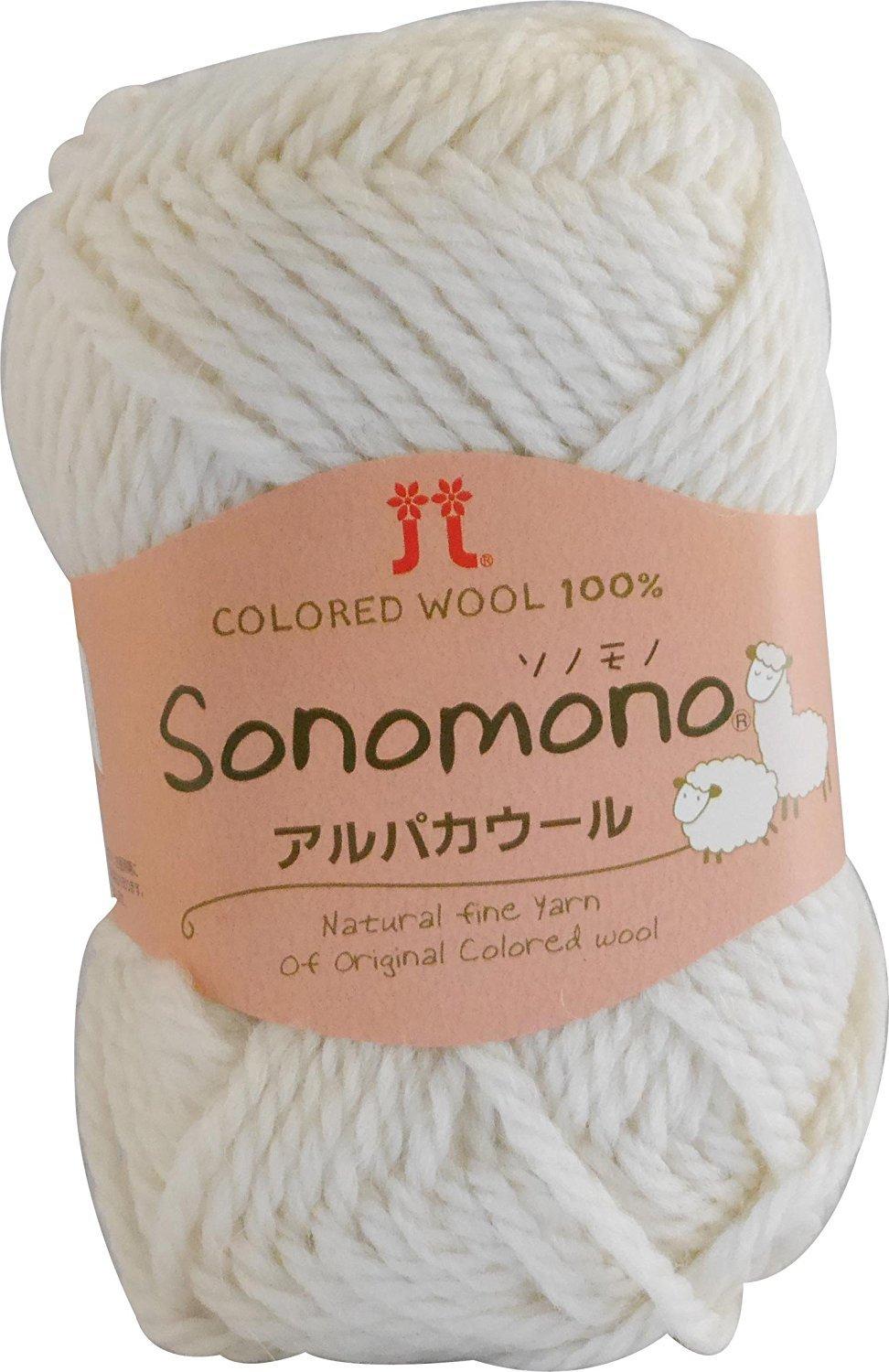 Hamana Sonomono Alpaca Wool Yarn Extra Bulky col.41 White Family 40g Approx. 60m 0093