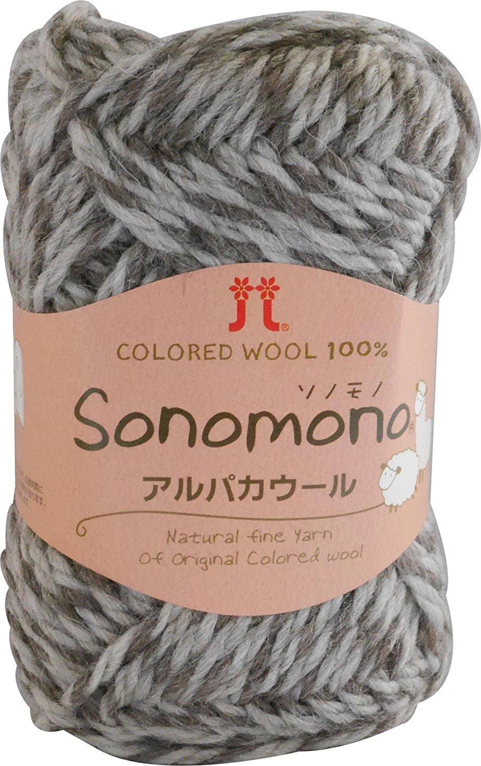 Hamana Sonomono Alpaca Wool Yarn Extra Bulky col.47 Gray Family 40g Approx. 60m 0093
