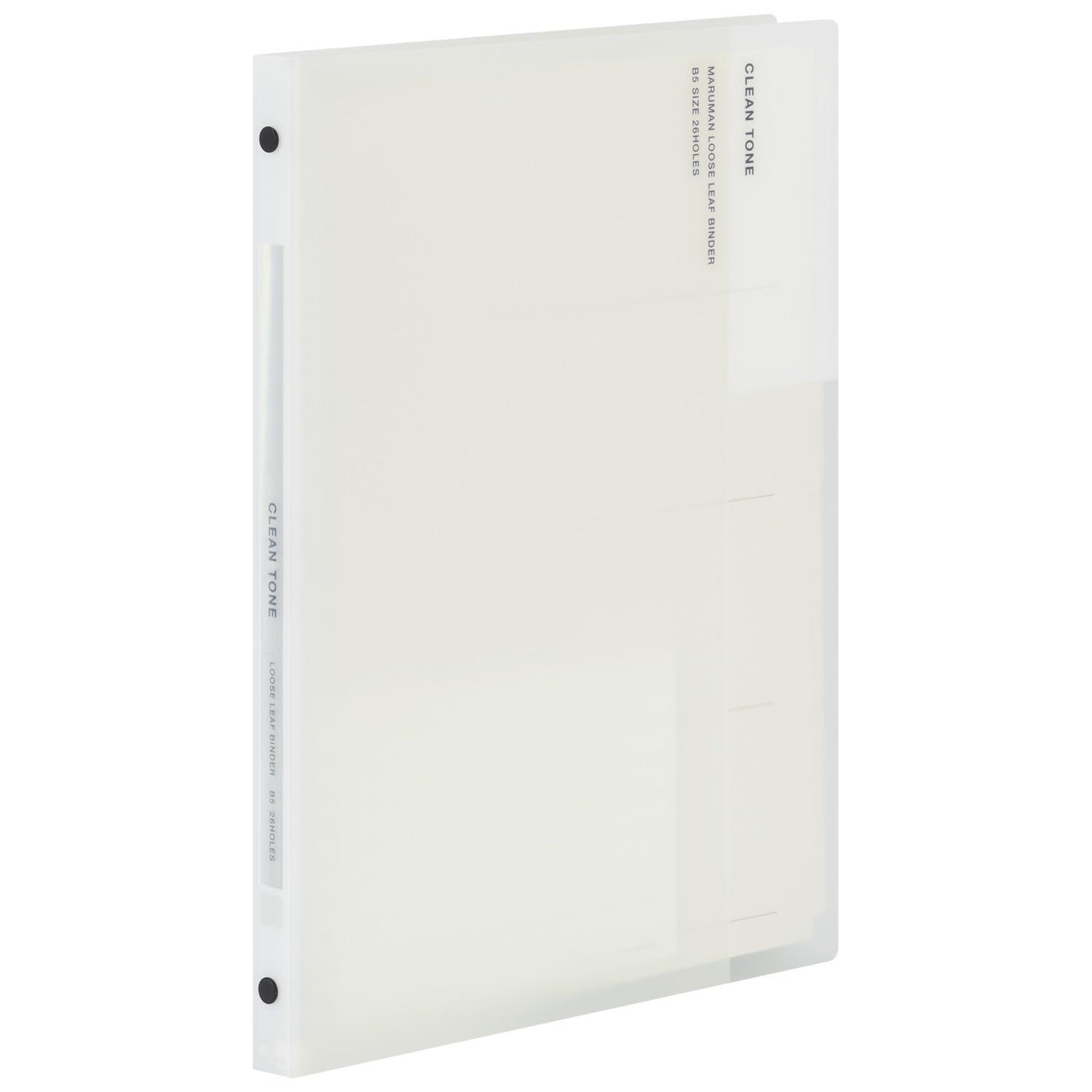 Maruman Loose-Leaf Binder CLEAN TONE B5 Slim 26-Hole White F019-06