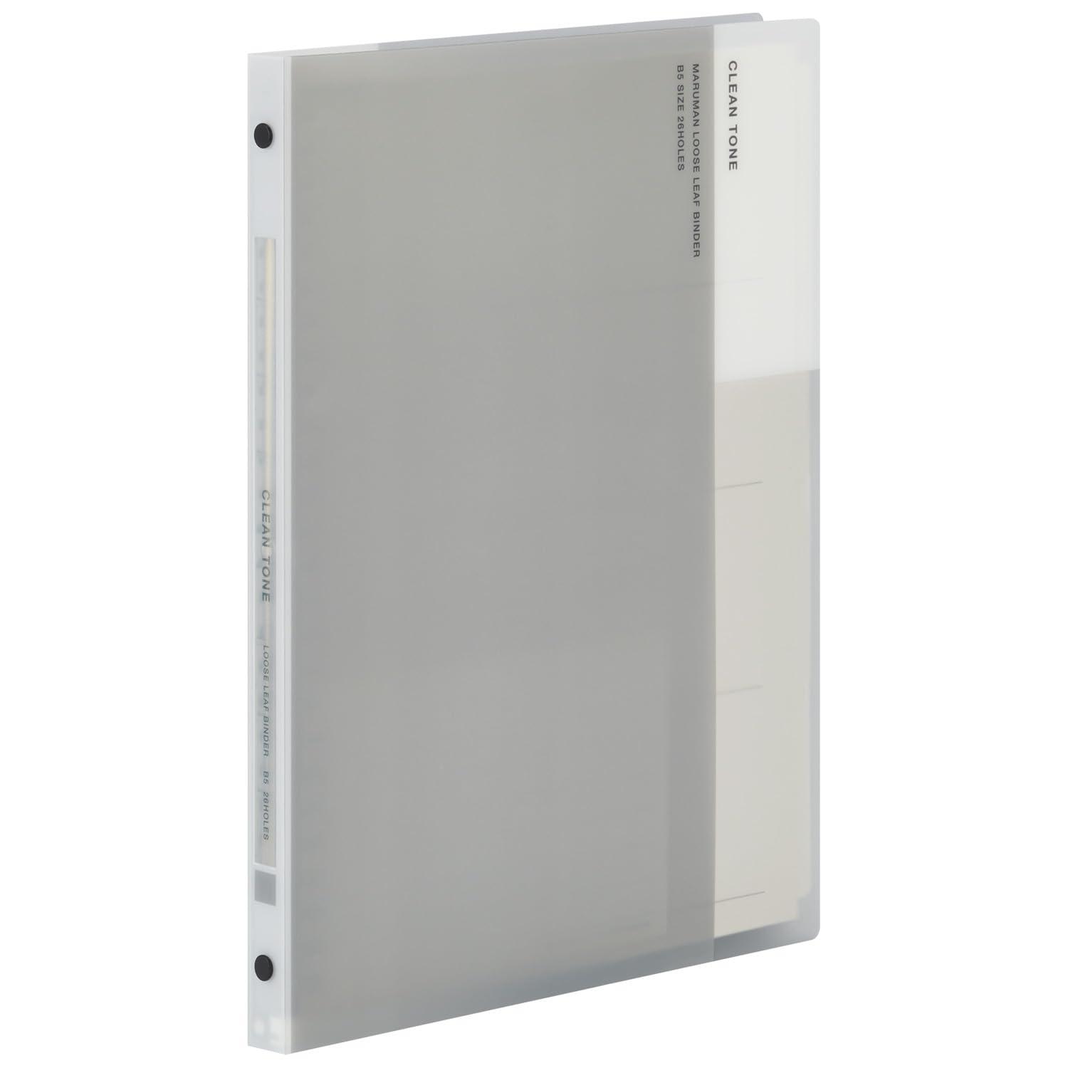 Maruman Loose-Leaf Binder CLEAN TONE B5 Slim 26-Hole Gray F019-11
