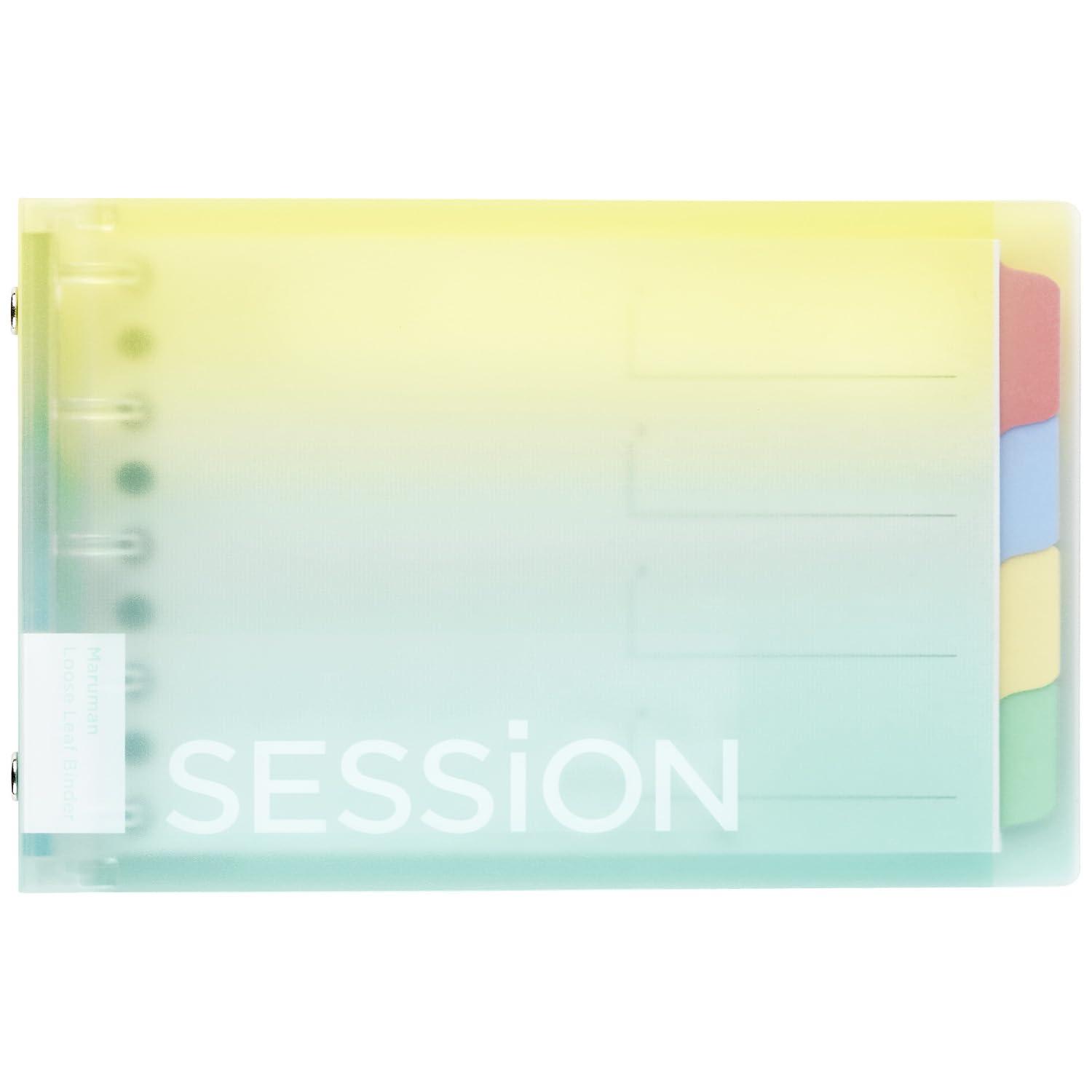 Maruman Loose-Leaf Binder Session Mini Size 5-Hole Gradation Lemon Soda FM310A-97A