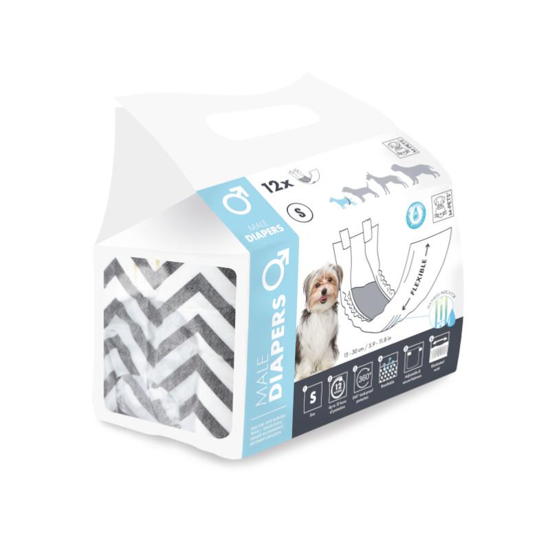 M-PETS Boys' Diapers Size S 12-Pack