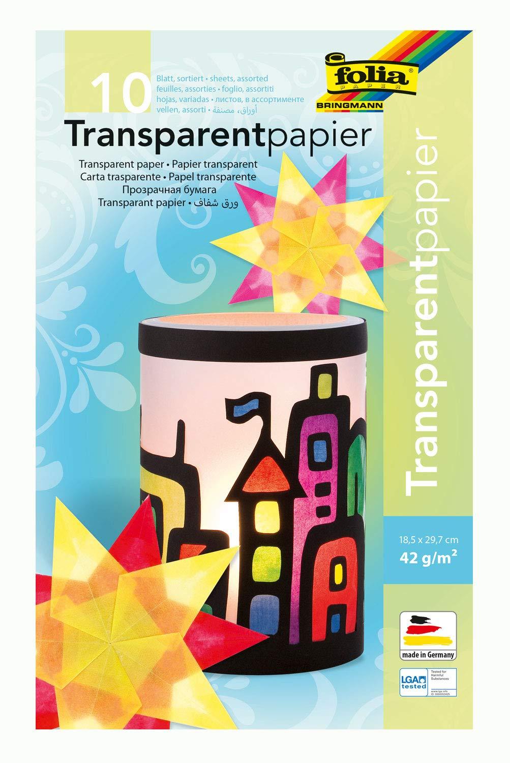 Folia Origami Paper Transparent Paper Art 29.5×21cm 10 Colors Craft Transparent 10 Sheets