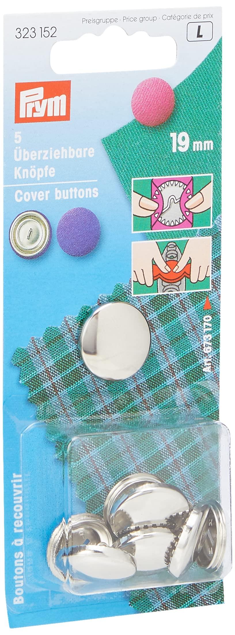 Prym Walnut Buttons Refill Pack 19mm 5 Pairs Silver 323152