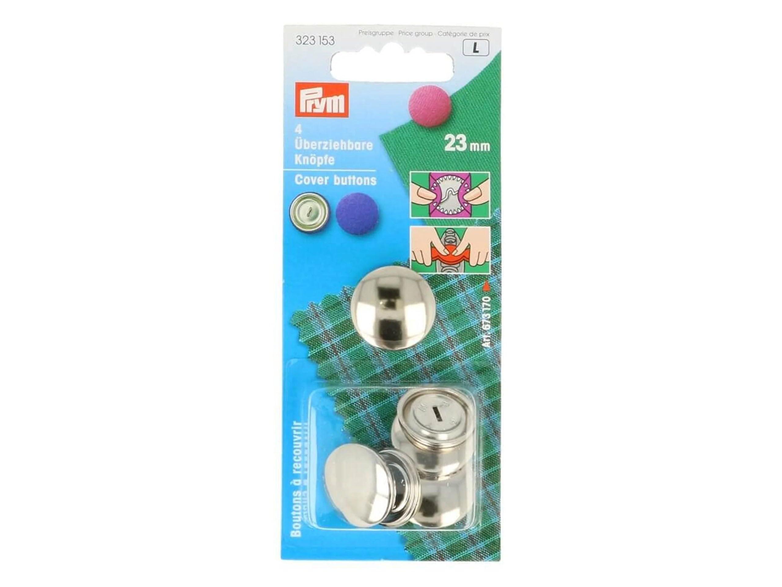 Prym Walnut Buttons Refill Pack 23mm 4 Pairs Silver 323153
