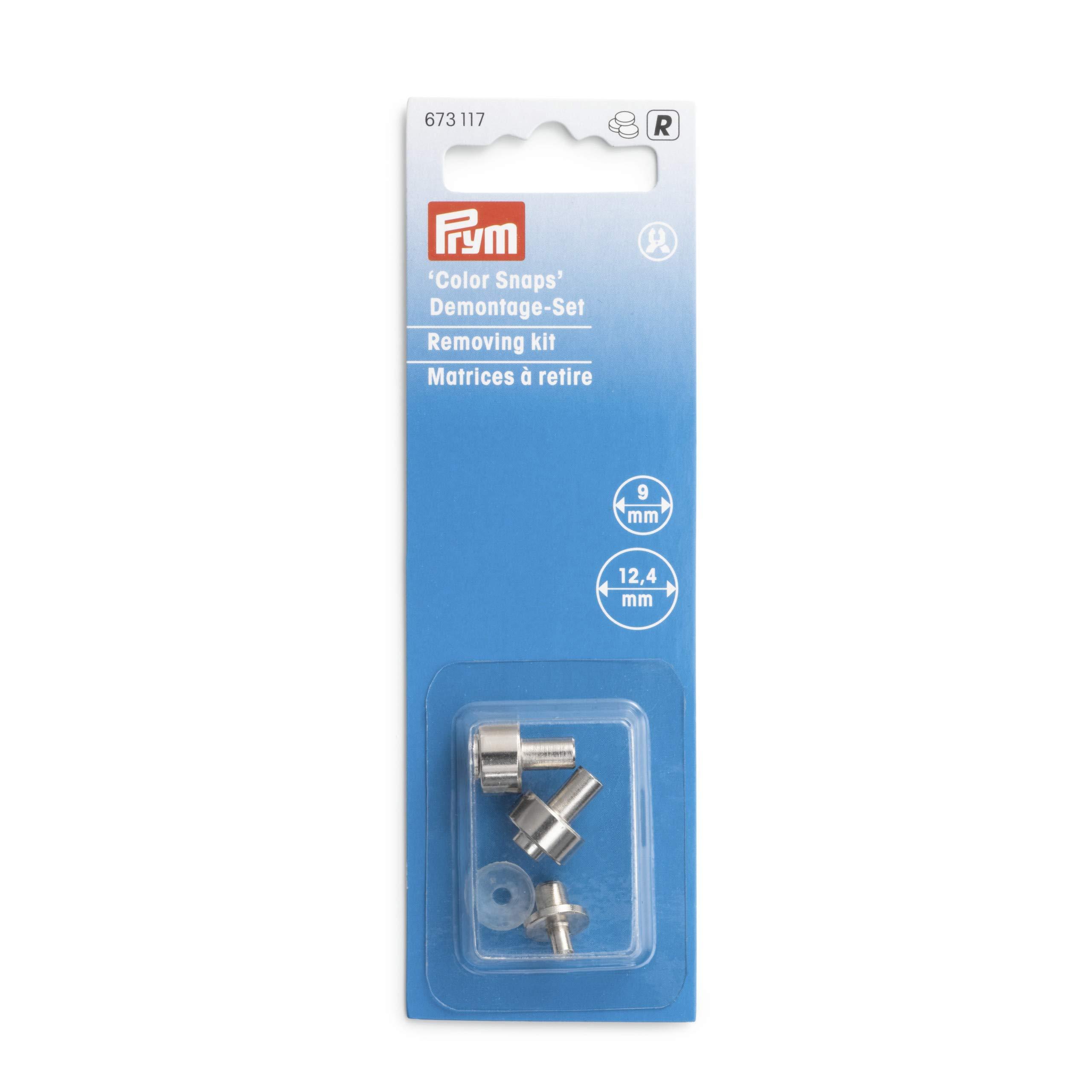 Prym Color Snap Button Removal Tool Kit Complete Set 9mm, 12.4mm Metal Attachment Nickel 673117