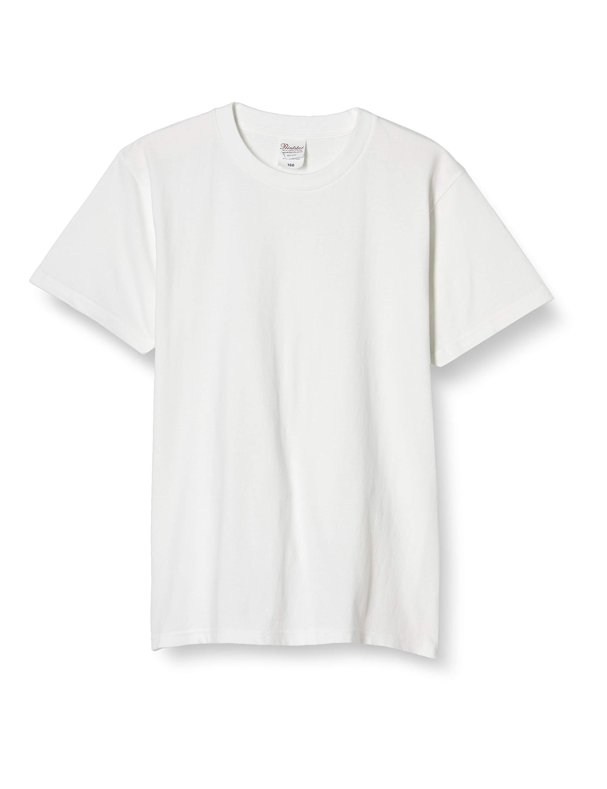 [Printstar] Short-Sleeve T-Shirt 5.6 oz Heavyweight T-Shirt 00085-CVT_K Boys White 140cm