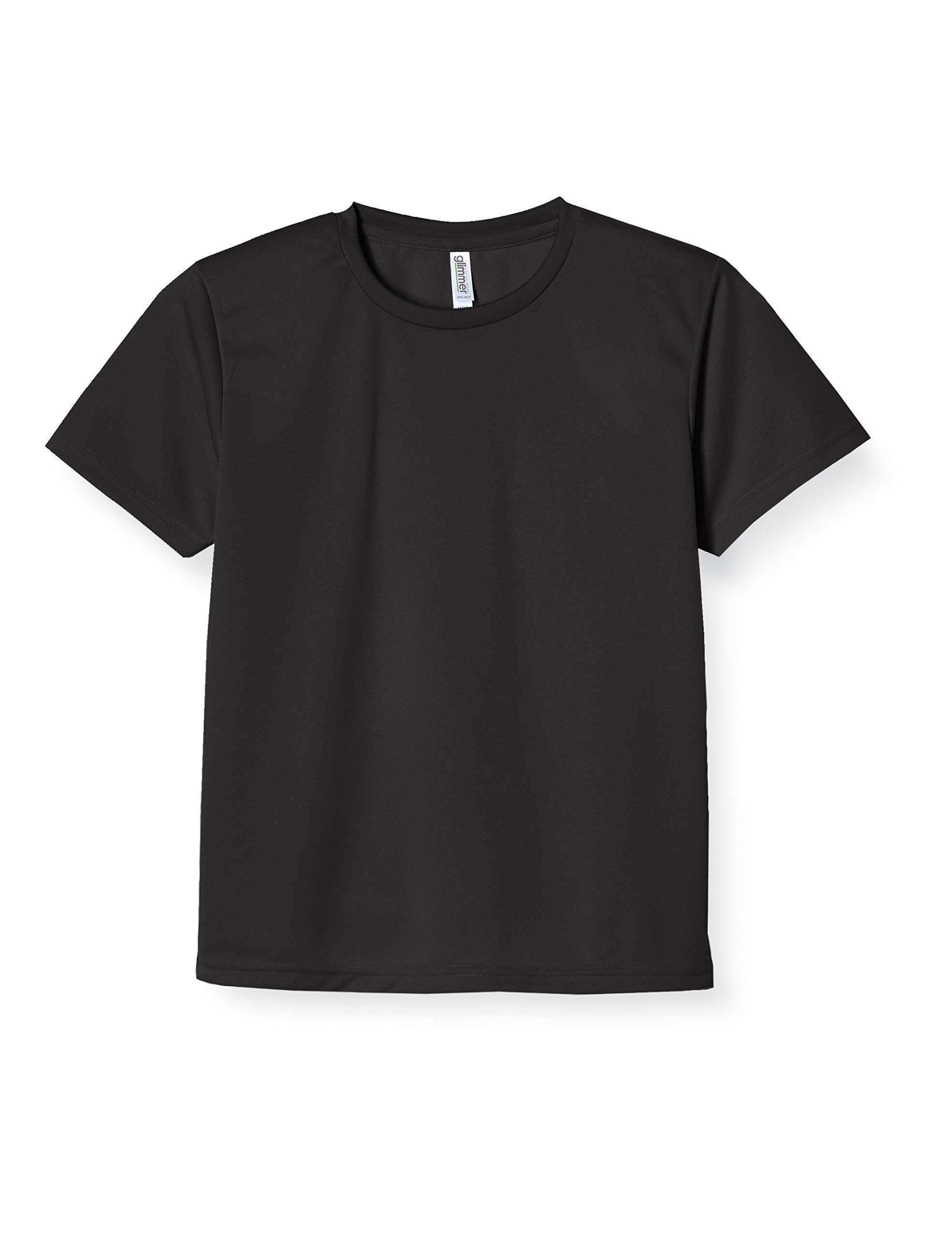 [Glimmer] Short Sleeve 4.4oz Dry T-Shirt (Crew Neck) 00300-ACT_K Kids Black 4L