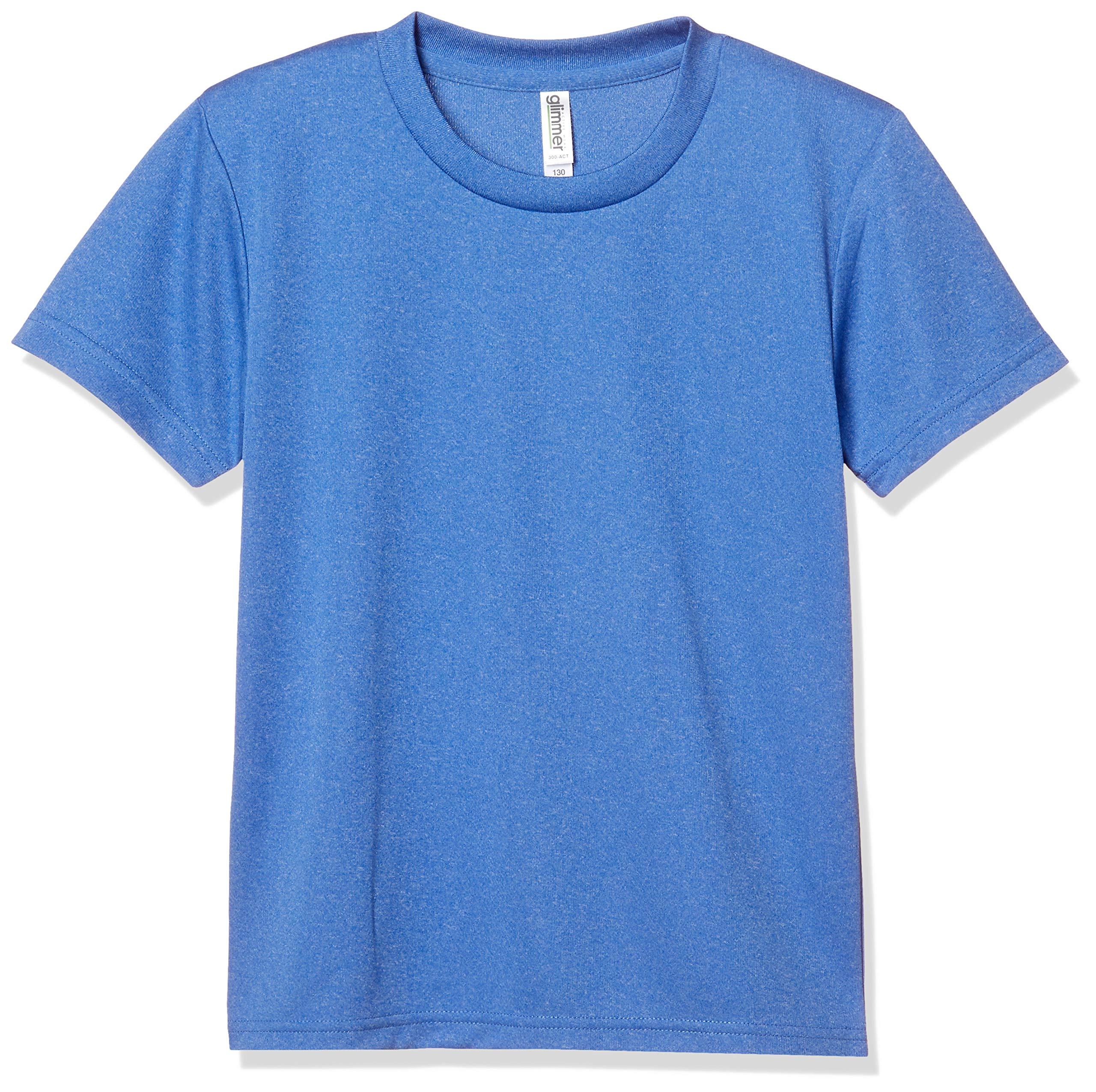 [Glimmer] Short-Sleeve 4.4oz Dry T-Shirt (Crew Neck) 00300-ACT Mixed Blue 120cm (Approx. Japanese Size 120)