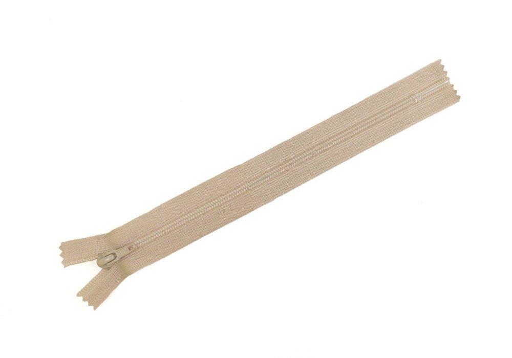 Y.K.K Flat Knit Zipper 20cm 10-Pack Dark Beige FN20-573