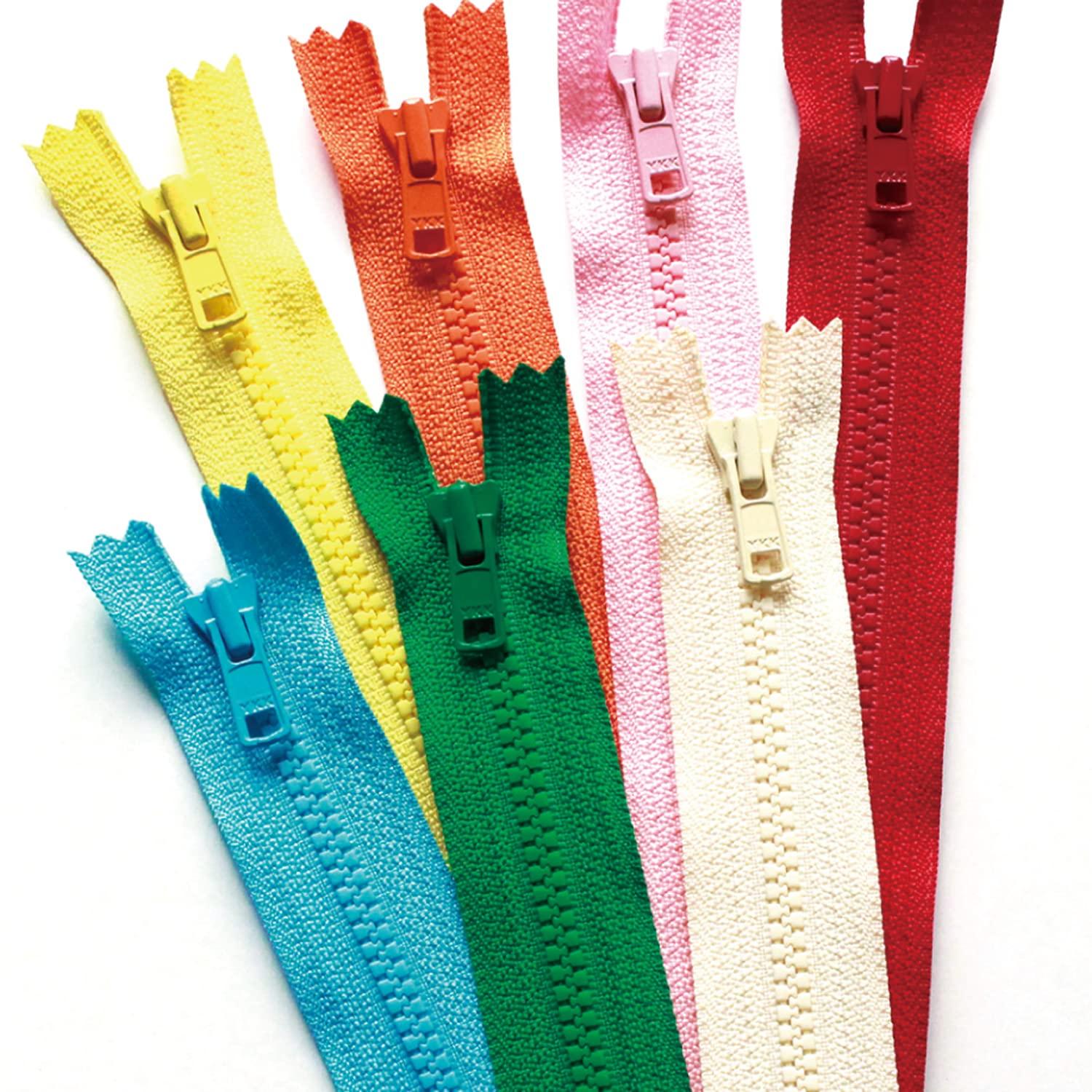Y.K.K. Vislon Fastener for Pouches, Pop Color, 30cm, 7 Colors (1 Each), 4VC30-7MIX