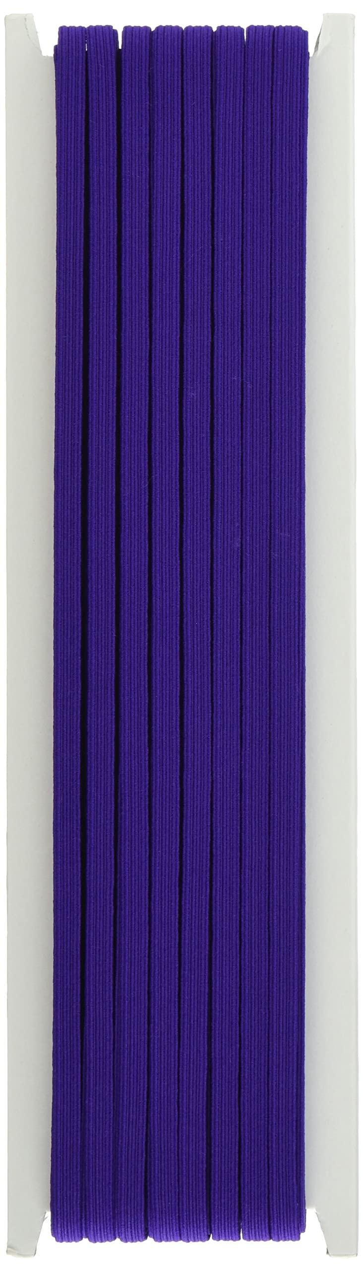 Nippon Chuko Colored Flat Elastic 8-Strand 5mm Width × 30m Roll Purple F10-COL8-V Craft Supplies Elastic Flat Elastic