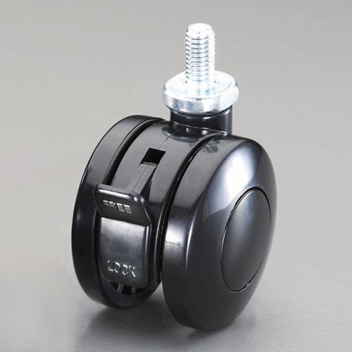 40mm Casters (Twin Wheels, M8 Screw, with Brake)