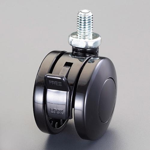 40mm Casters (Twin Wheels, M10xP1.5 Screw, with Brake)