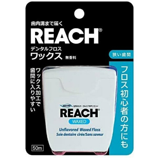 REACH Dental Floss Waxed Single Roll 50 Meters (x 1)