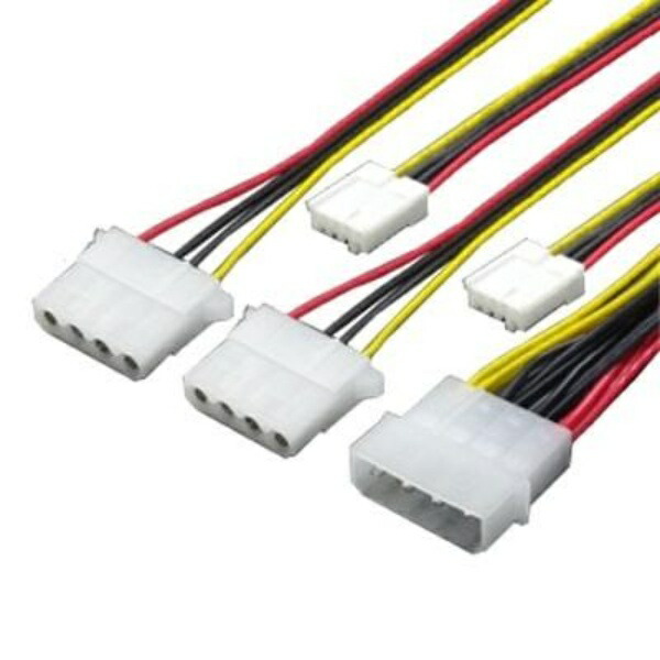 Conversion Master Peripheral (Large 4-Pin) → Peripheral (Large 4-Pin ×2) + (Small 4-Pin ×2) Quad-Split Cable 4P-B2/S2