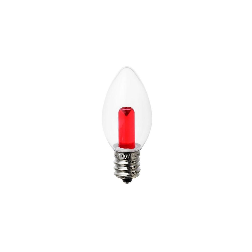 ELPA LED Decorative Bulb Candle Shape E12 Clear Red LDC1CR-G-E12-G307