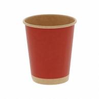HEIKO Paper Cups (Paper Cups) Ice/Hot Dual-Use 8 oz. 50 Count Diameter 80mm (Unbleached Red)