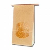 Shimojima Heiko Paper Bag with Window, Square Bottom, Wire Handle, Unbleached Plain, Full Lamination, Width 120 x Height 245 x Gusset 60mm, 10 Sheets, Brown, 004083501
