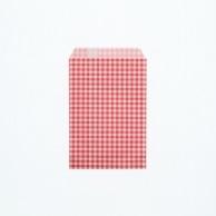 Heyko Paper Bag Patterned Small Bag with Flap R-85 Gingham Mini Red 10.5x15cm 200 Sheets