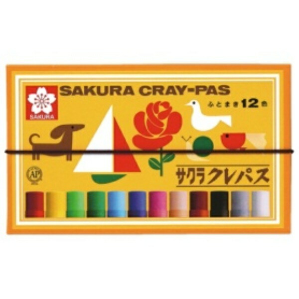 Sakura Cray-Pas Cray-Pas 12 Colors with Rubber Band LP12R
